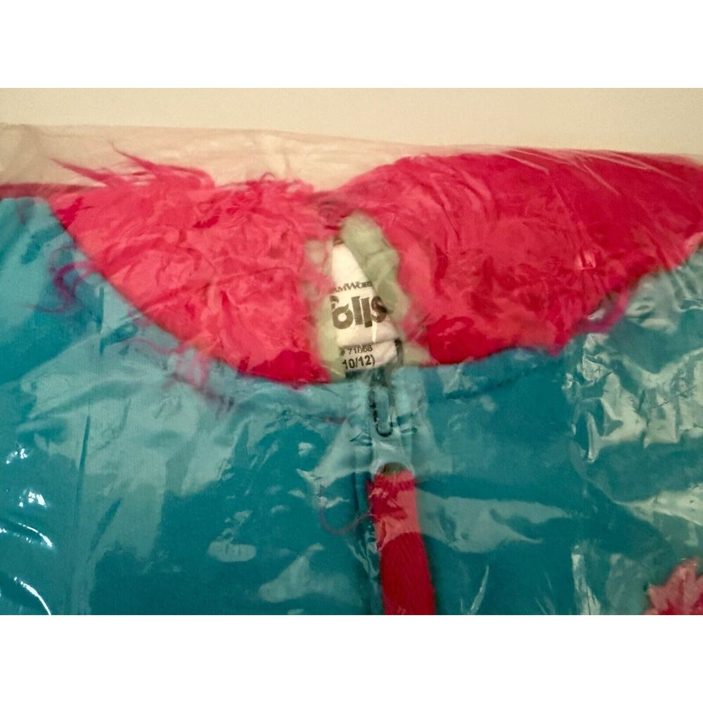 Trolls Pink Blue Poppy Full Zip Up Furry Troll Hair Hoodie Jacket Size M 10/12 - Picture 3 of 4